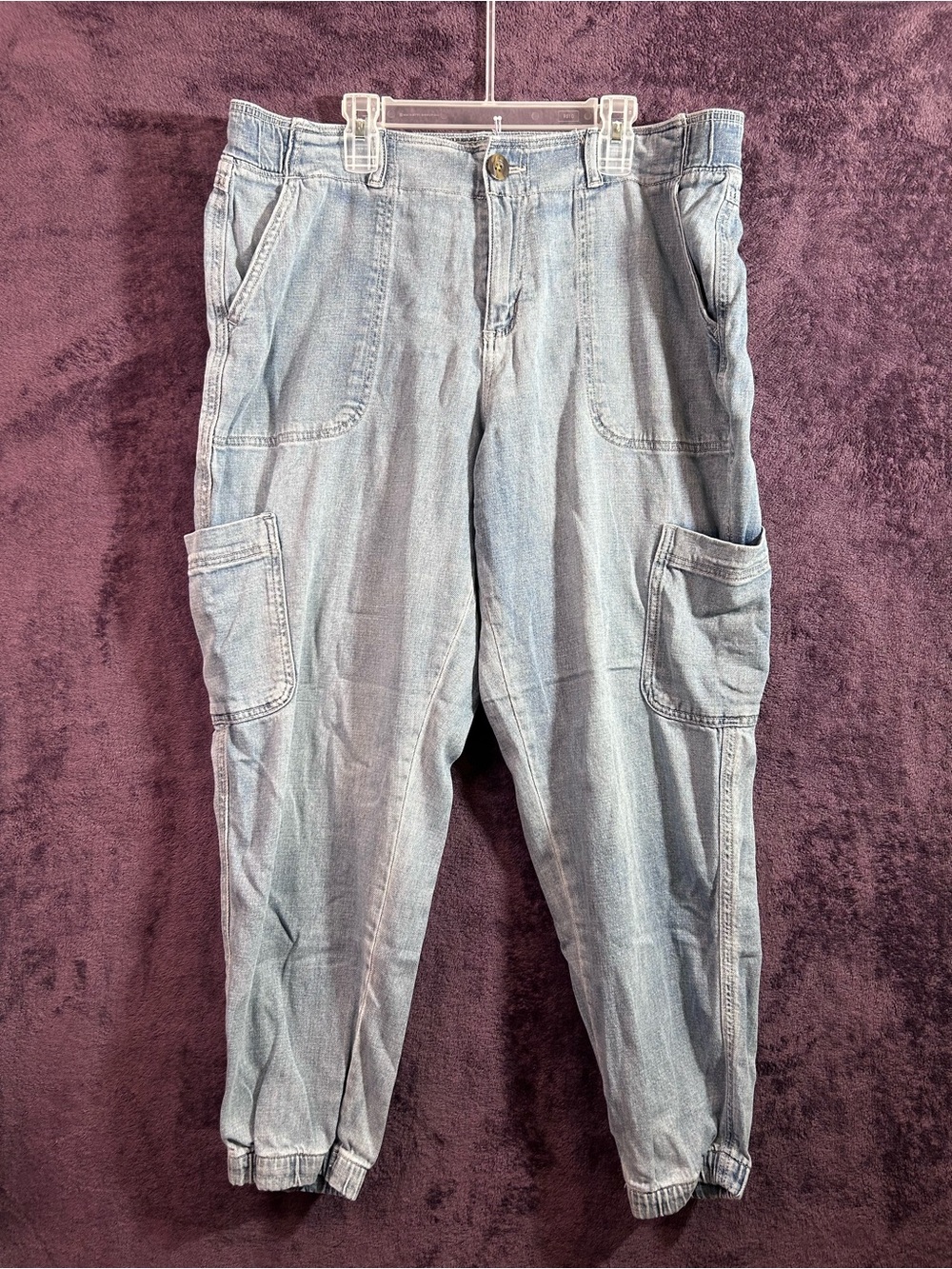 Sonoma Light Blue Relaxed Cargo Jeans for Women